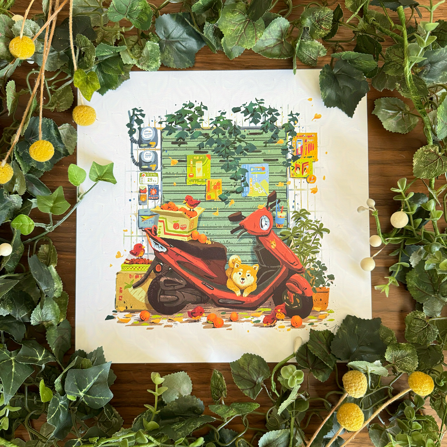 Scooter Shiba Art Print