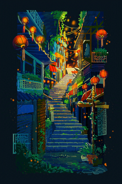 Lantern Alley Art Print