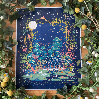 Night Greenhouse Print