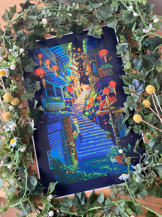 Lantern Alley Art Print