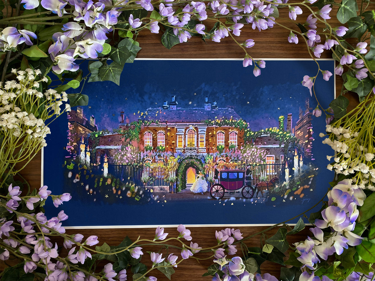 Wisteria at Night Art Print
