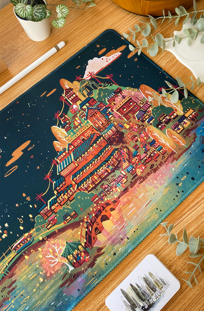 Twilight Teahouse Desk Mat