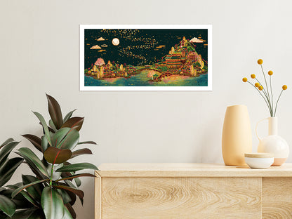 Twilight Teahouse Holo Foil Art Print