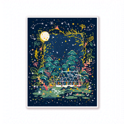 Night Greenhouse Print
