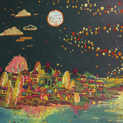 Twilight Teahouse Holo Foil Art Print