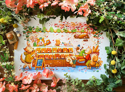 Sakura Bakery Art Print