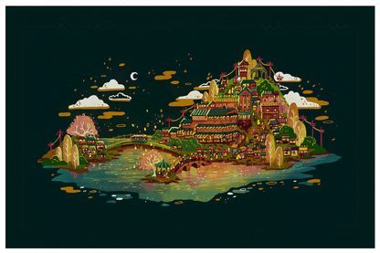 Twilight Teahouse Print